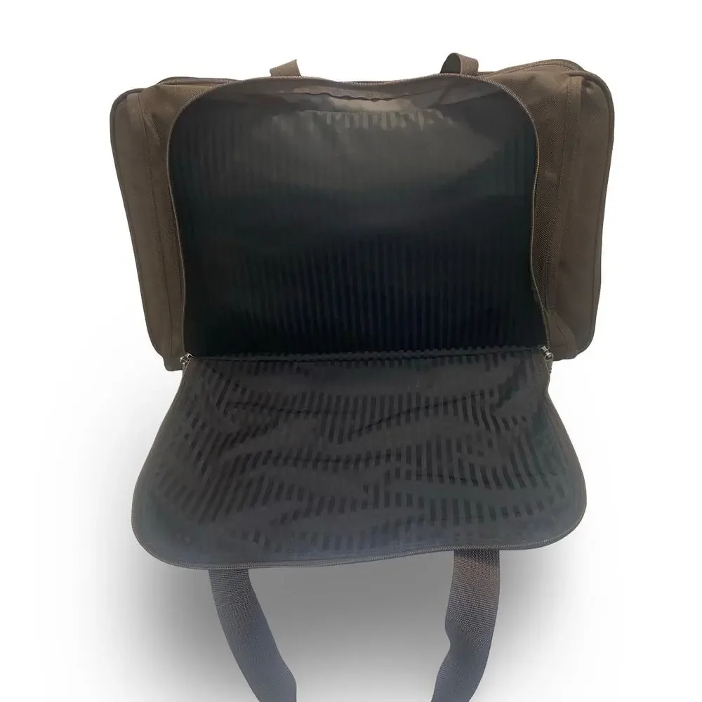 Tumi Alpha Brown Ballistic Nylon Expandable Duffel Bag Travel Satchel Carry On